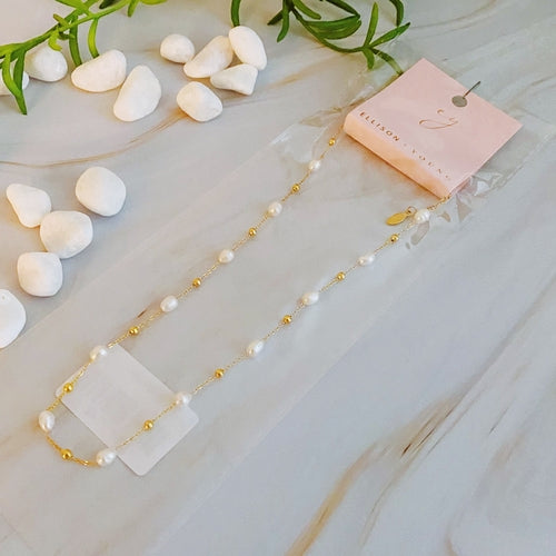 Ashley Freshwater Pearl Necklace - Waterproof Steel
